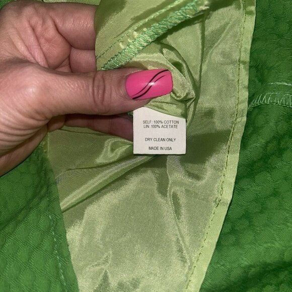 Voom by Joy Han Vintage Green Short Sleeve Dress With Bow Detail Size Small - Picture 11 of 11